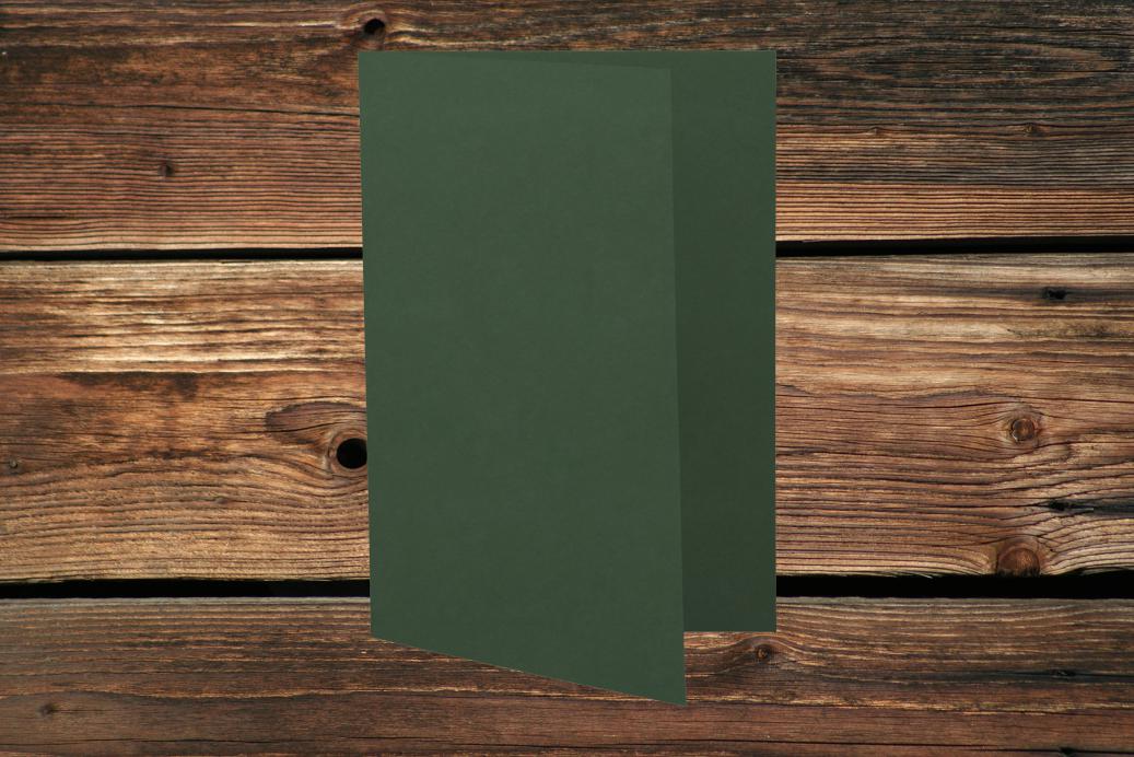 Klappkarten 110/220x170 mm hochdoppelt Dunkelgrün 230 g/qm